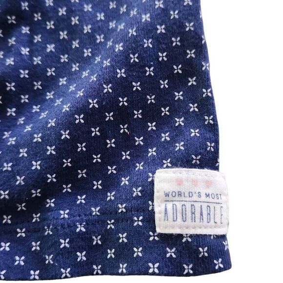 Carter's Girls Blue & White Snap Front Two Piece Outfit with Pink Bows - Size 3 - Picture 4 of 7